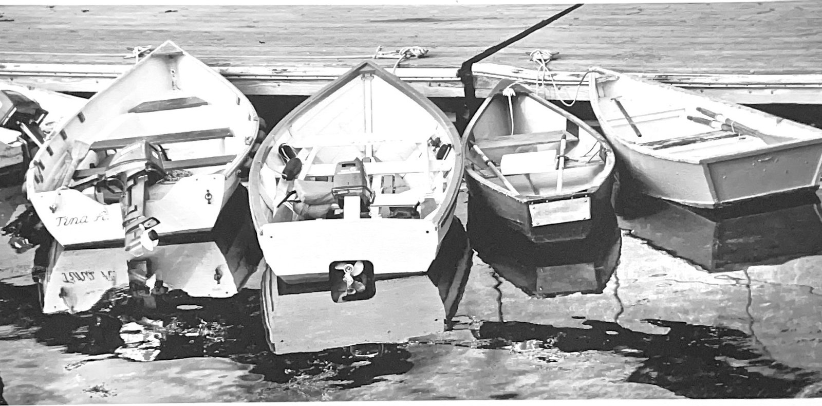Cape Cod boats at dock, photograph by L.C. Schiffenhaus