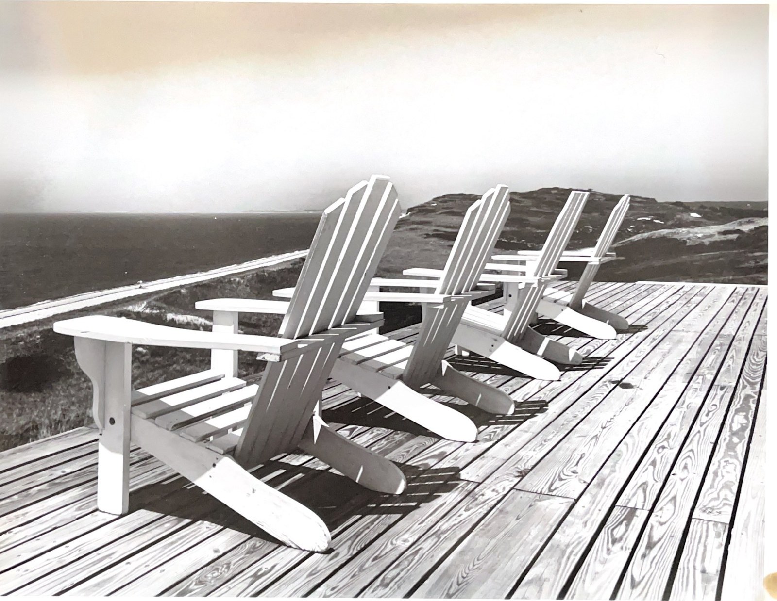 Adirondack chairs overlooking Cape Cod, photograph by L.C. Schiffenhaus
